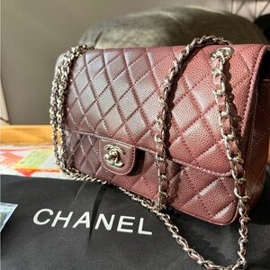 Chanel Burgundy Caviar Quilted Leather Bag ♥️